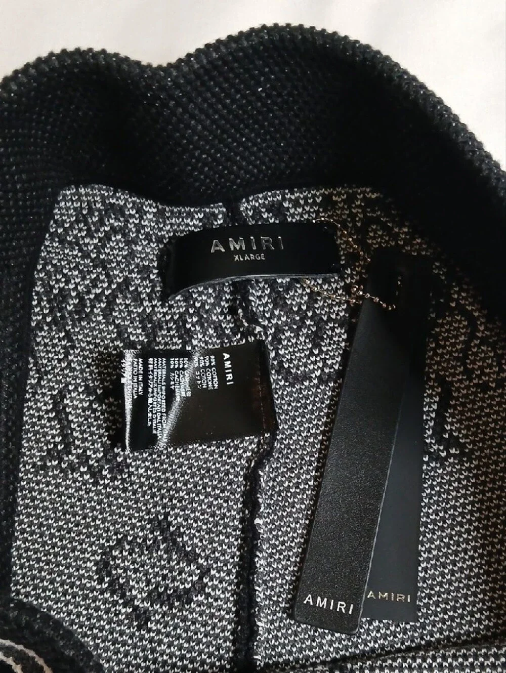 AMIRI Black and White Bandana Print Athletic Shorts